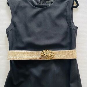 Fahrenheit metallic leather and metal belt